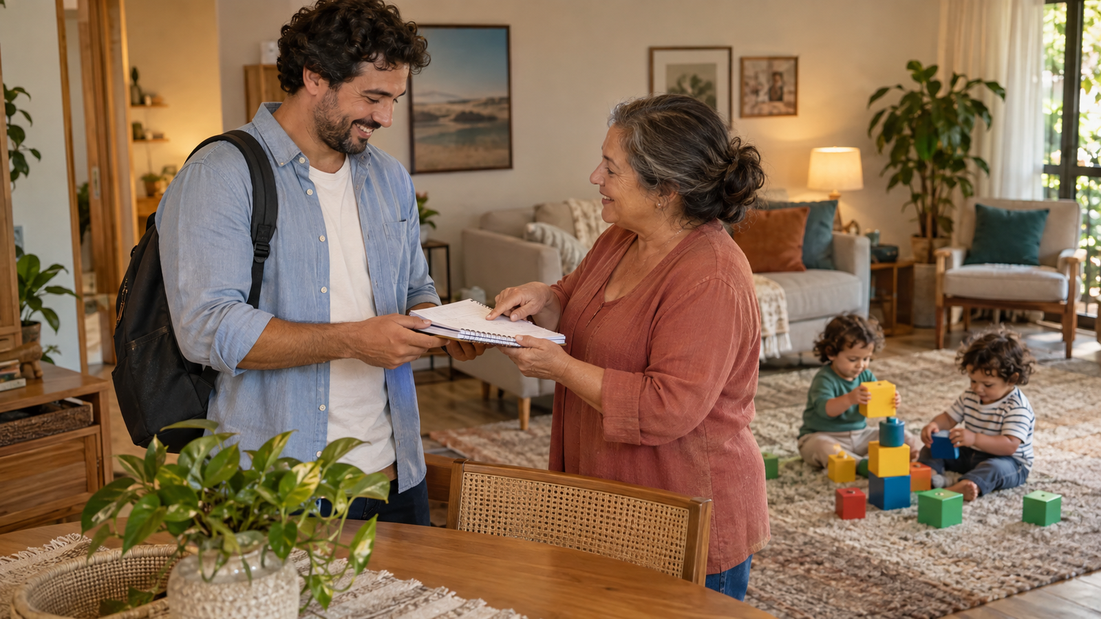 Como fazer a troca de turno entre cuidadores de gêmeos sem perder informações importantes